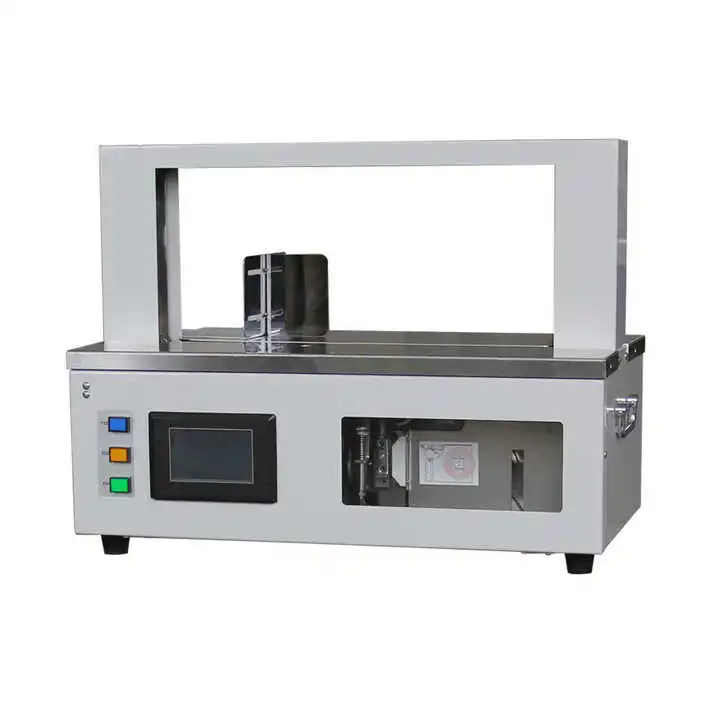 

Automatic Belt Tape Banding Packing Machine Socks Wrapping Plastic OPP Film Kraft Paper Strapping Machine