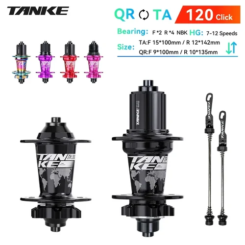 TANKE 120 Click Hub 6 rodamientos MTB bicicleta de montaña buje delantero trasero 28 32 36 agujeros QR eje pasante freno de disco bujes de bicicleta 12 velocidades