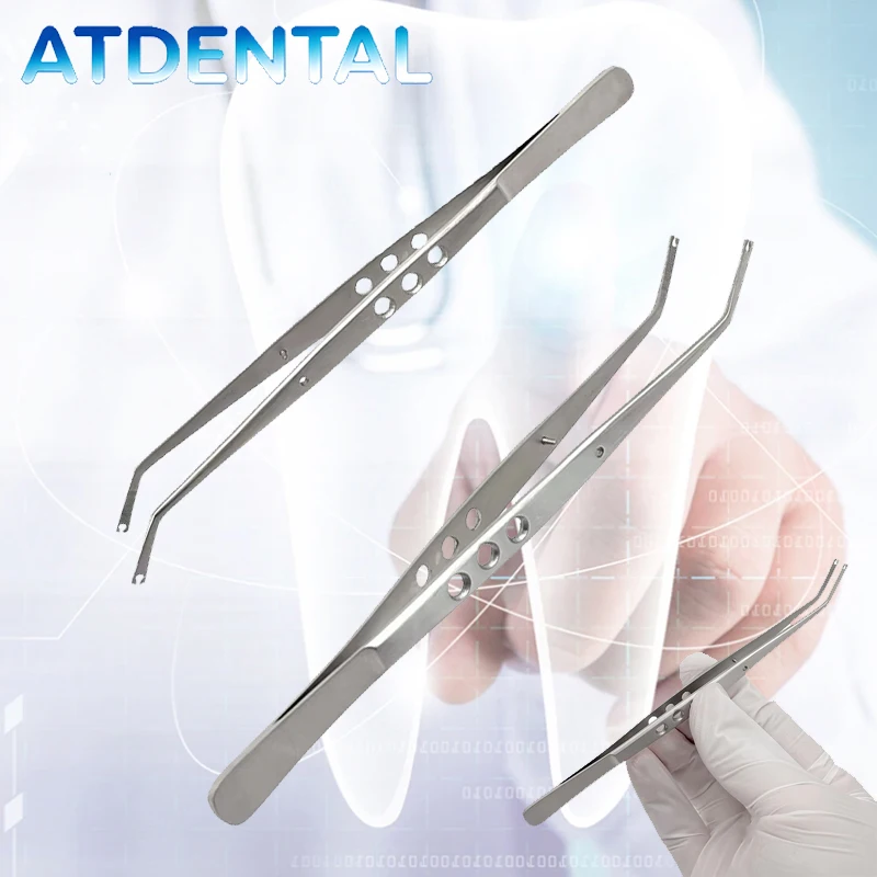 

2 шт. пинцеты хирургические из нержавеющей стали с зубчатым концом, стоматологический инструмент для точного захвата
