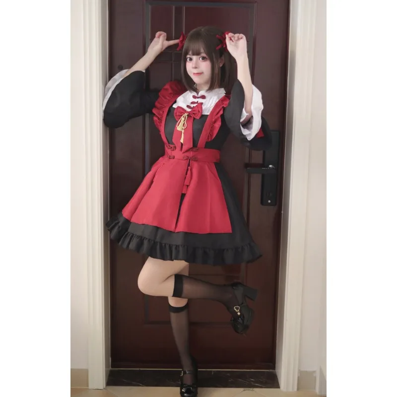 Nuovo stile cinese Festival di primavera Lanterna LOLITA Costume da cameriera Abiti da cameriera Abiti da prestazione COSpaly Abbigliamento da gioco