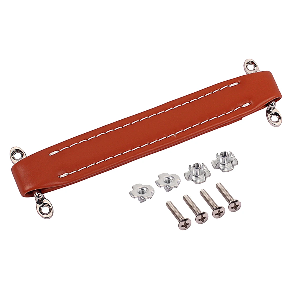 

Guitar Amplifier Handle Brown Lightweight Durable PU Speaker Cabinet Audio AMP Reinforced Metal Bars Portable