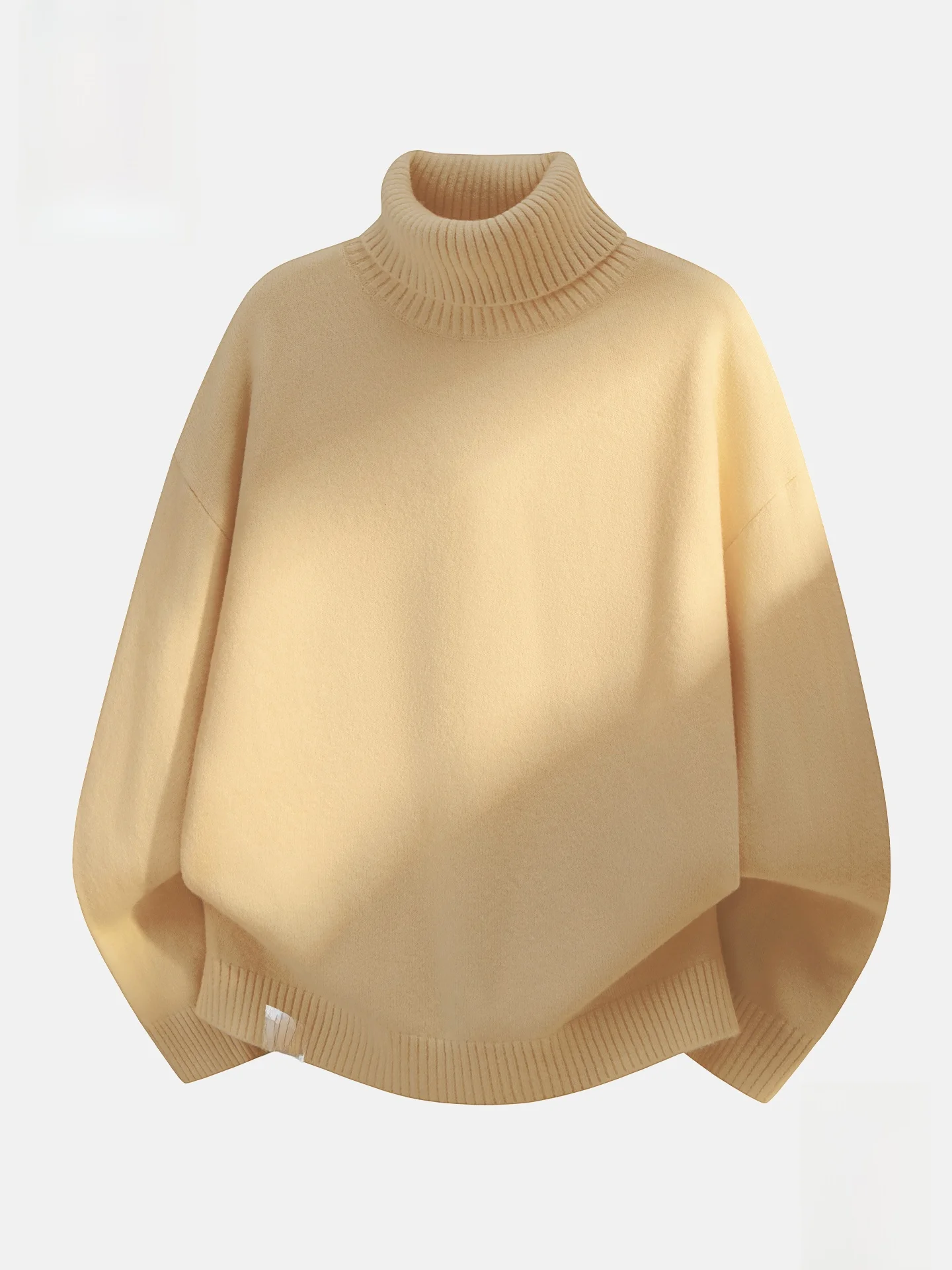 

Мужской утепленный вязаный свитер с высоким воротником, зимний модный повседневный пуловер с длинным рукавом