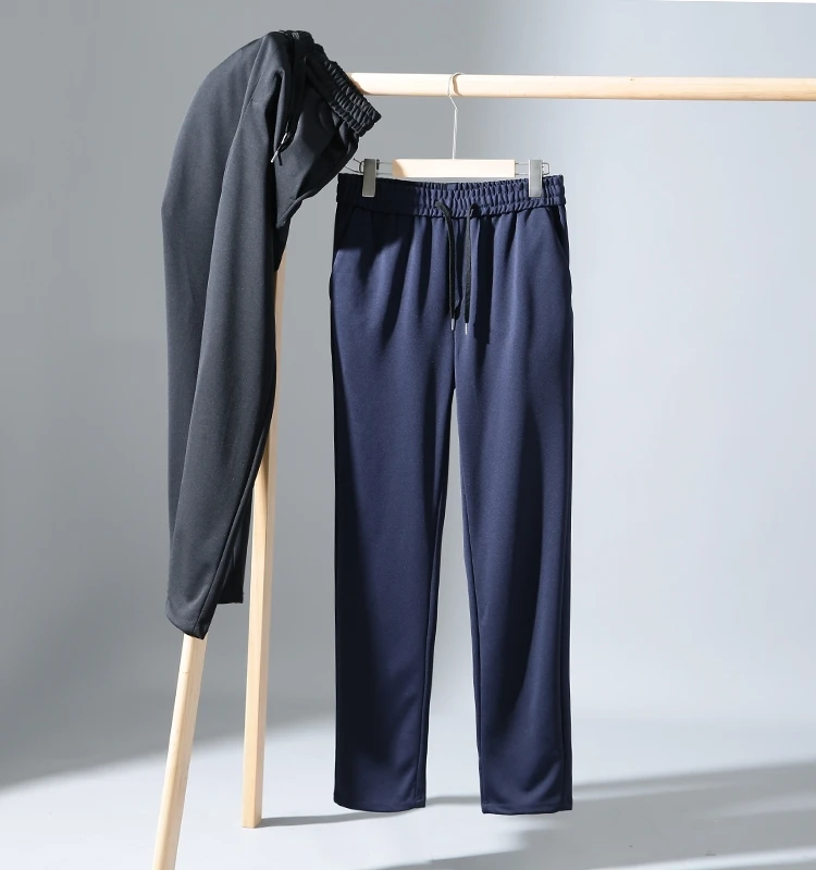 

3D Tailored Elastic Waist Straight Leg Casual Pants Comfortable Stretchable Men's Long Trousers Faionable Autumn Wear