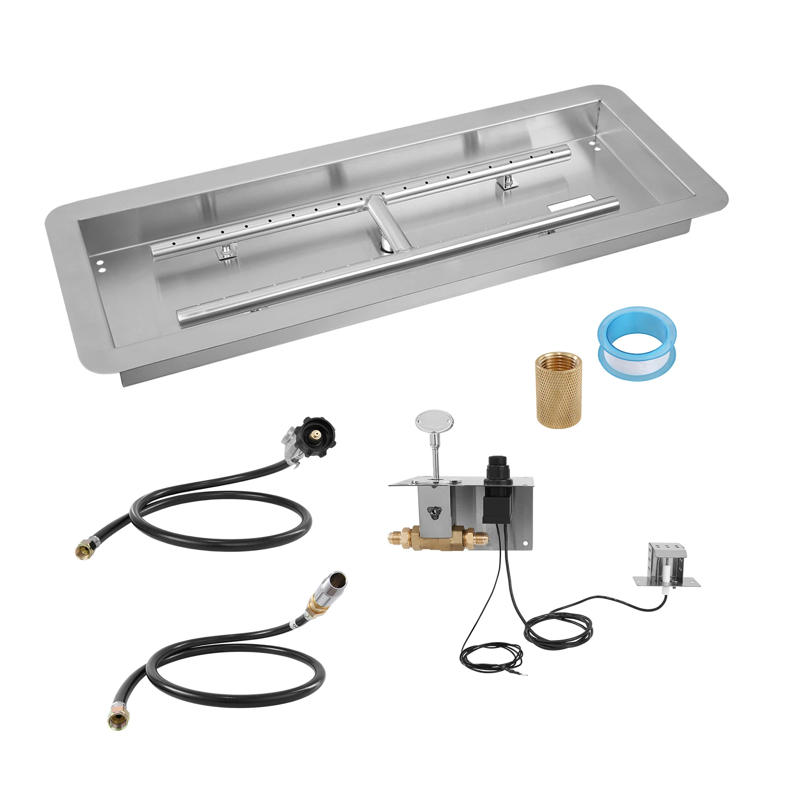 

VEVOR 24x8 "Кастрюля для костра прямоугольная из нержавеющей стали кастрюля для приготовления природного и пропанового газа 120000 BTU с H-горелкой