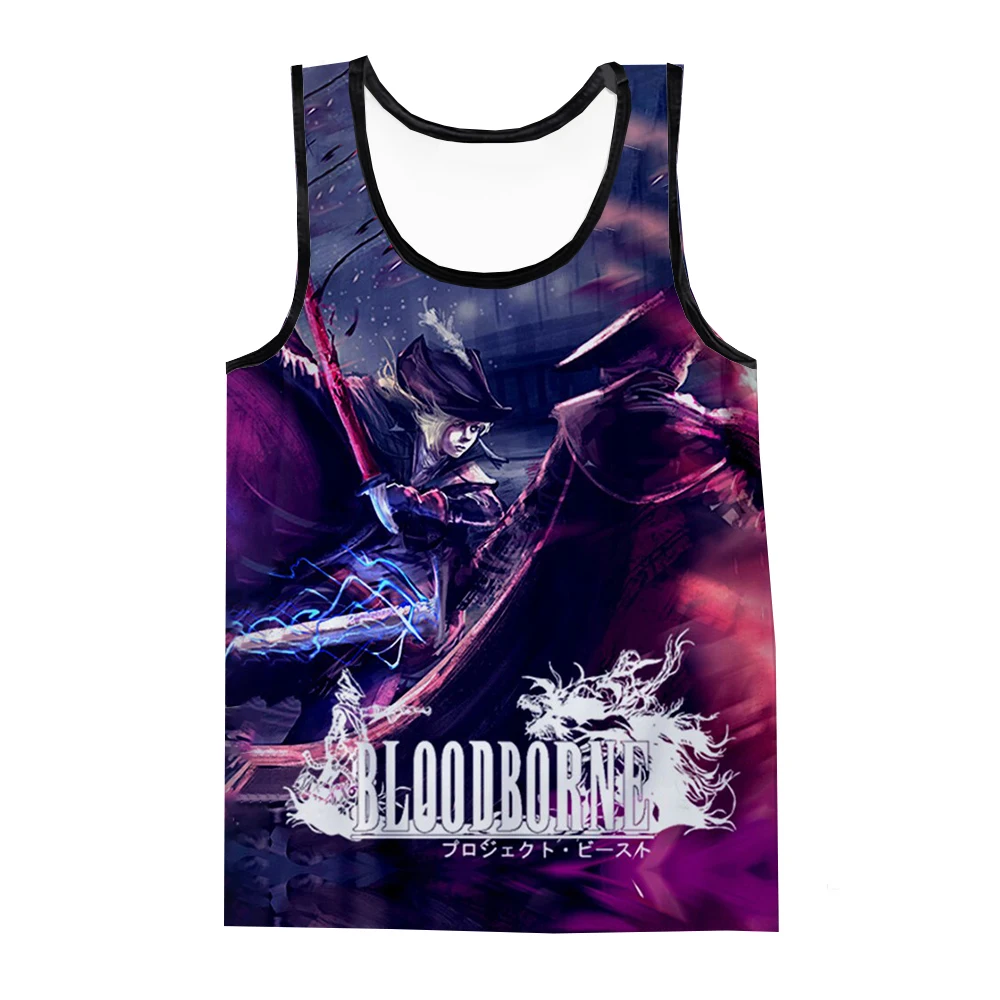 New Bloodborne Game 3D Print Tank Tops Men's Fashion Streetwear Oversized Sleeveless Tank Top Bodybuilding Gym Vest Man Clothing