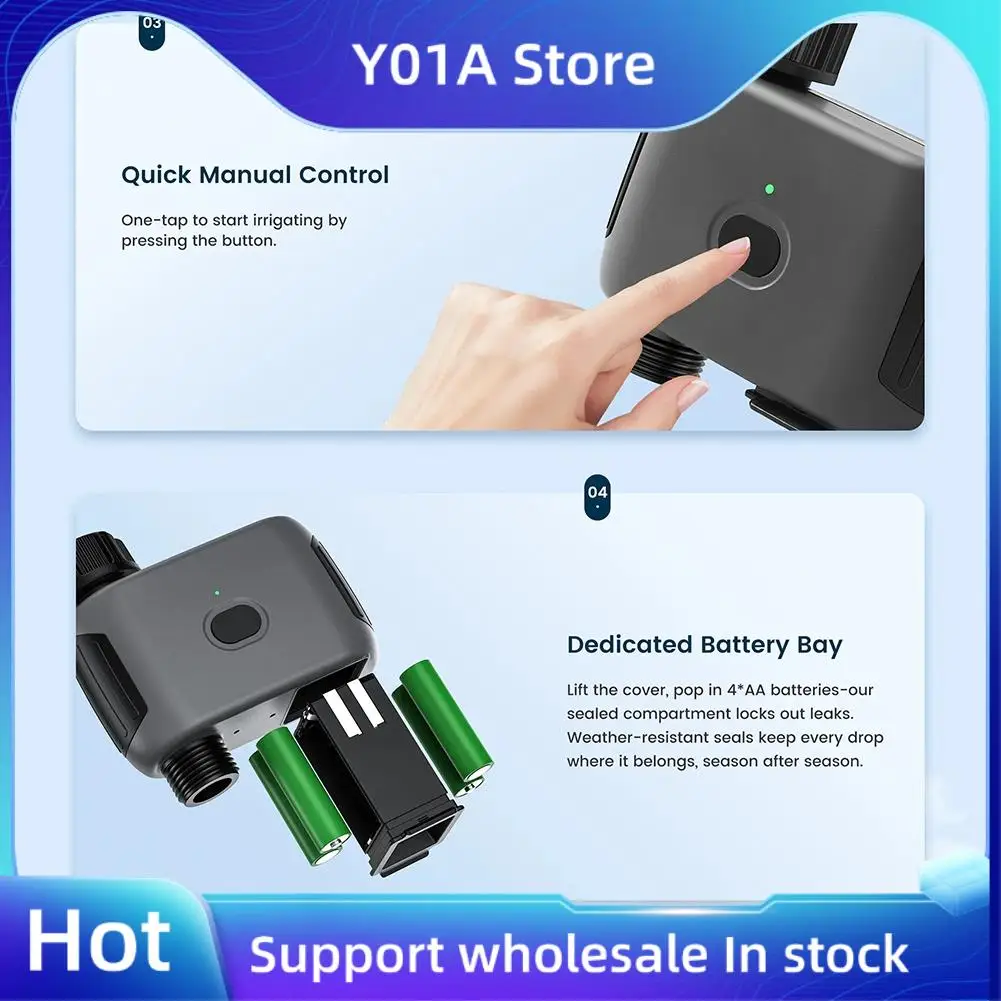 

Y01A умный таймер воды, спринлер, шланг, контроллер Wi-Fi для системы капельного орошения сада, концентратор не требуется