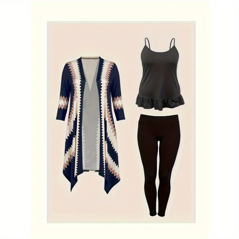 

3-piece Set of Oversized Camisole Casual Top and Extended Pants