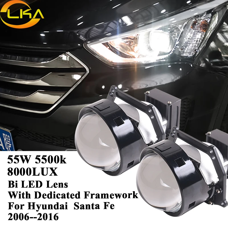 

LKA 2PCS Bi Lenses For Car Headlight Bi LED Projector Lens Ice Lens With Dedicated Framework For Hyundai SatanFe 2006-2016