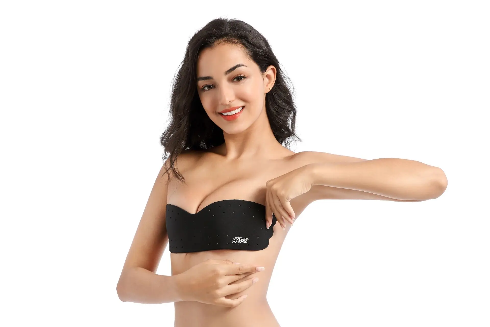 Soutien-gorge push-up invisible en silicone pour femme, sexy, sans couture, fermeture à l'avant, collant, dos nu, sans bretelles