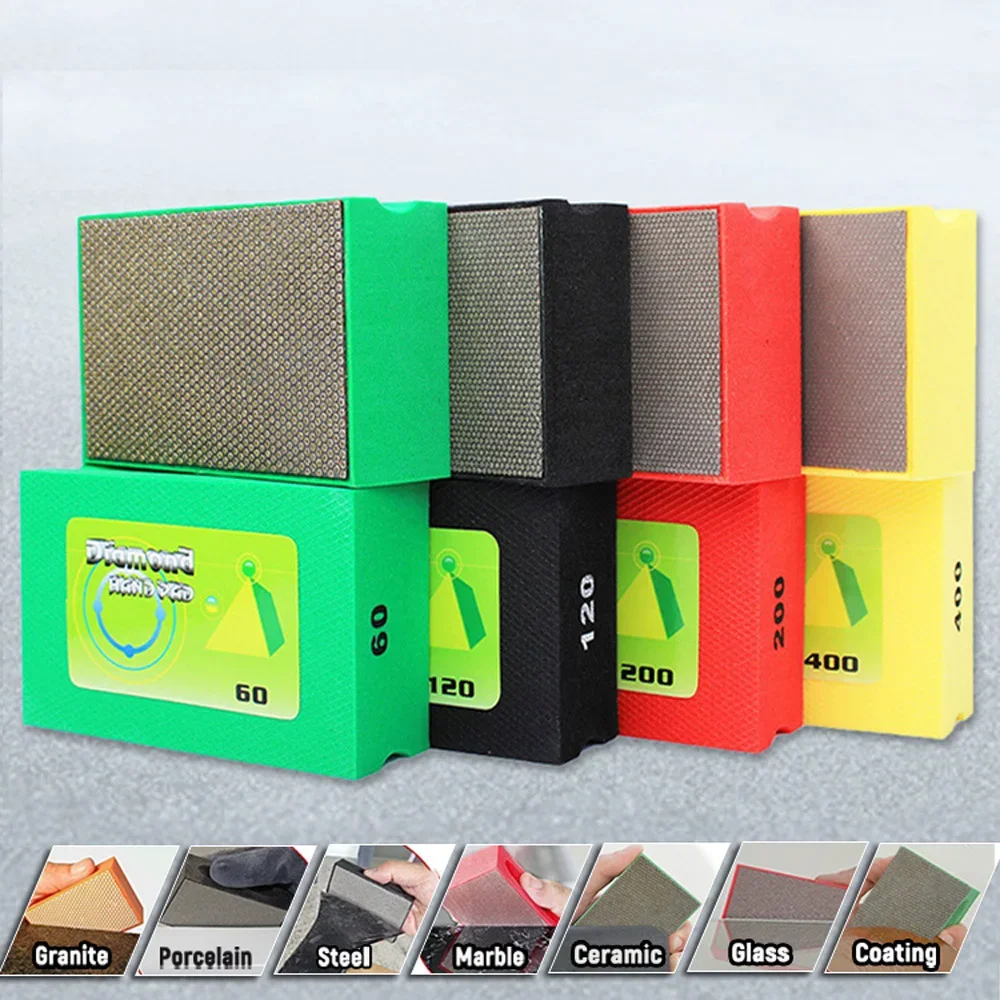 Electroplated Diamond Hand Polishing Pads Glass Grinding Pad Stone Marble Ceramic Bottle Abrasive Sanding Disc Hand DIY Tool