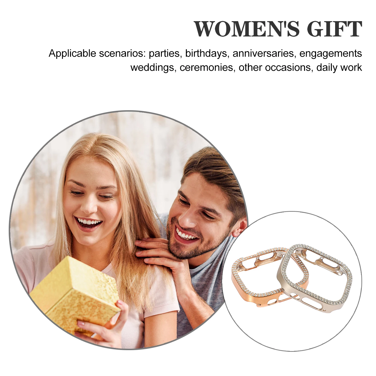 

2 шт. блестящий чехол-бампер с бриллиантами для 8 полых противоударных, устойчивых к царапинам многоразовых протекторов, аксессуары для умных часов