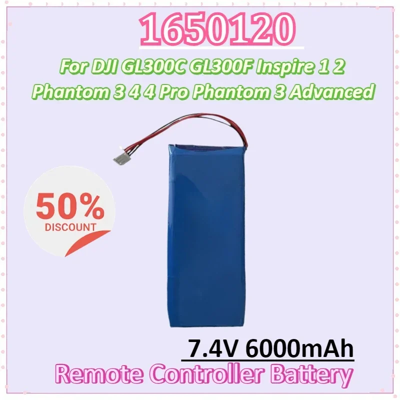 

1650120 7.4V 6000mAh Battery for DJI GL300C GL300F Inspire 1 2 Phantom 3 4, 4 Pro Phantom 3 Advanced Remote Controller Battery