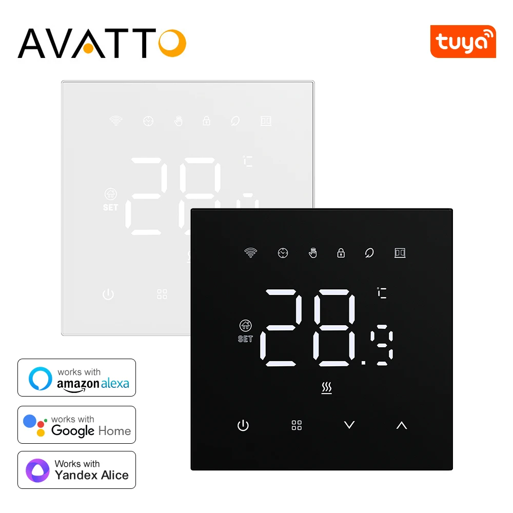 AVATTO Tuya WiFi Electric Heating Water Gas Boiler Smart Thermostat，Smart Life Remote Control Works With Google Home Alexa Alice