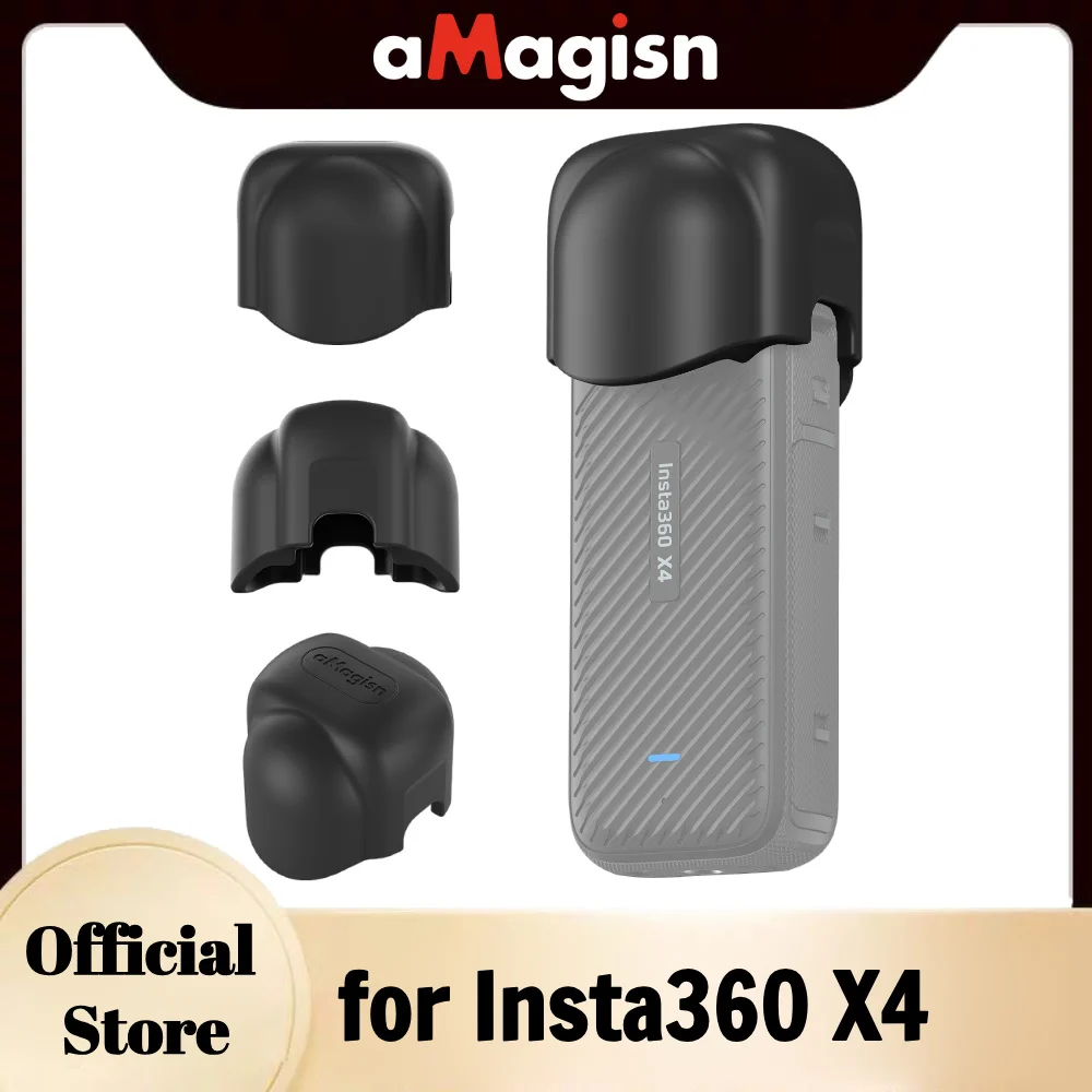 aMagisn X4 Lens Cap for Insta360 X4,Silicone Lens Protector Compatible with X4 Premium / Standard Lens Guards, X4 Accessories