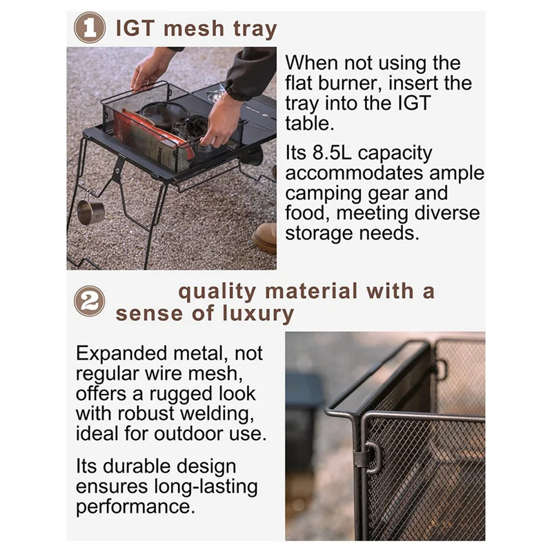 ABAH-CAMPINGMOON For IGT Folding Basket 2 Units Water Filter Basket Table Board Camping Table Storage Kitchen Accessories