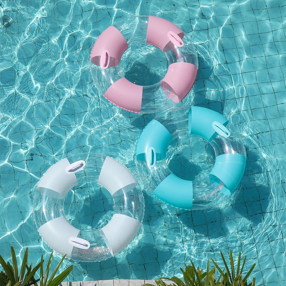 Retro Stripe Pool Float Inflatable Swim Tube Adults Swimming Ring Summer Beach Water Swim Pool Floating Toys