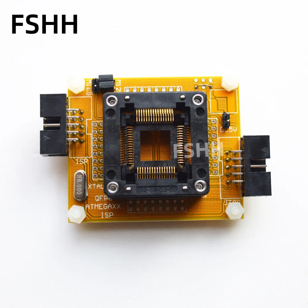 QFP64 TQFP64 LQFP64 Programmer Adapter for atmega64 atmega128 AVR MCU ISP JTAG test socket