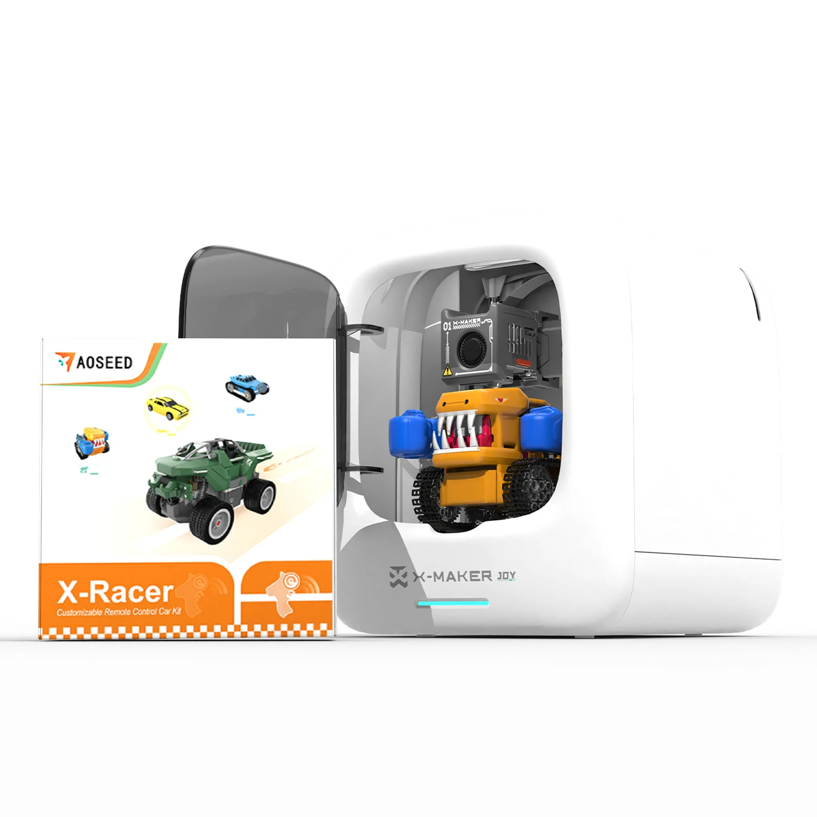 

3D-принтер X-Maker Joy для детей, начинающих, 3D-печатная машина с набором X-Racer, поддержка Wi-Fi и управления через приложение, печать в один клик