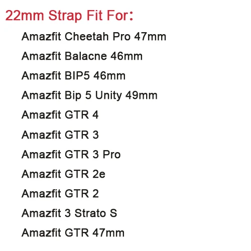 Bracciale da 22 mm compatibile con Amazfit BIP 5 46 mm BIP 5 Unity 49 mm Cheetah Pro 47 mm cinturino traspirante per Amazfit Balacne GTR 3 4