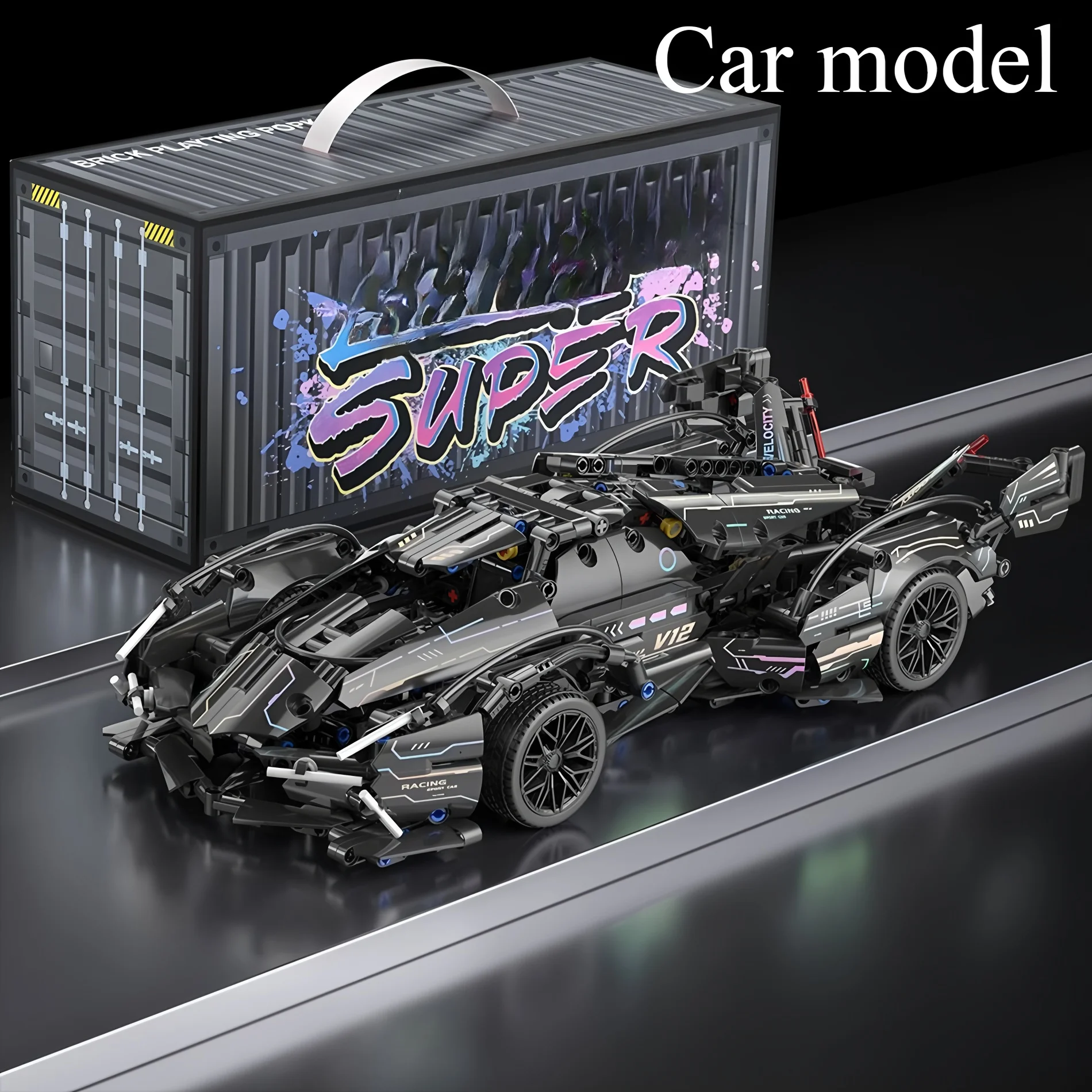Modèle de voiture de sport de course technique 1:14, jouet de voiture en brique à assembler en blocs de construction, cadeau de bricolage pour enfants et adultes