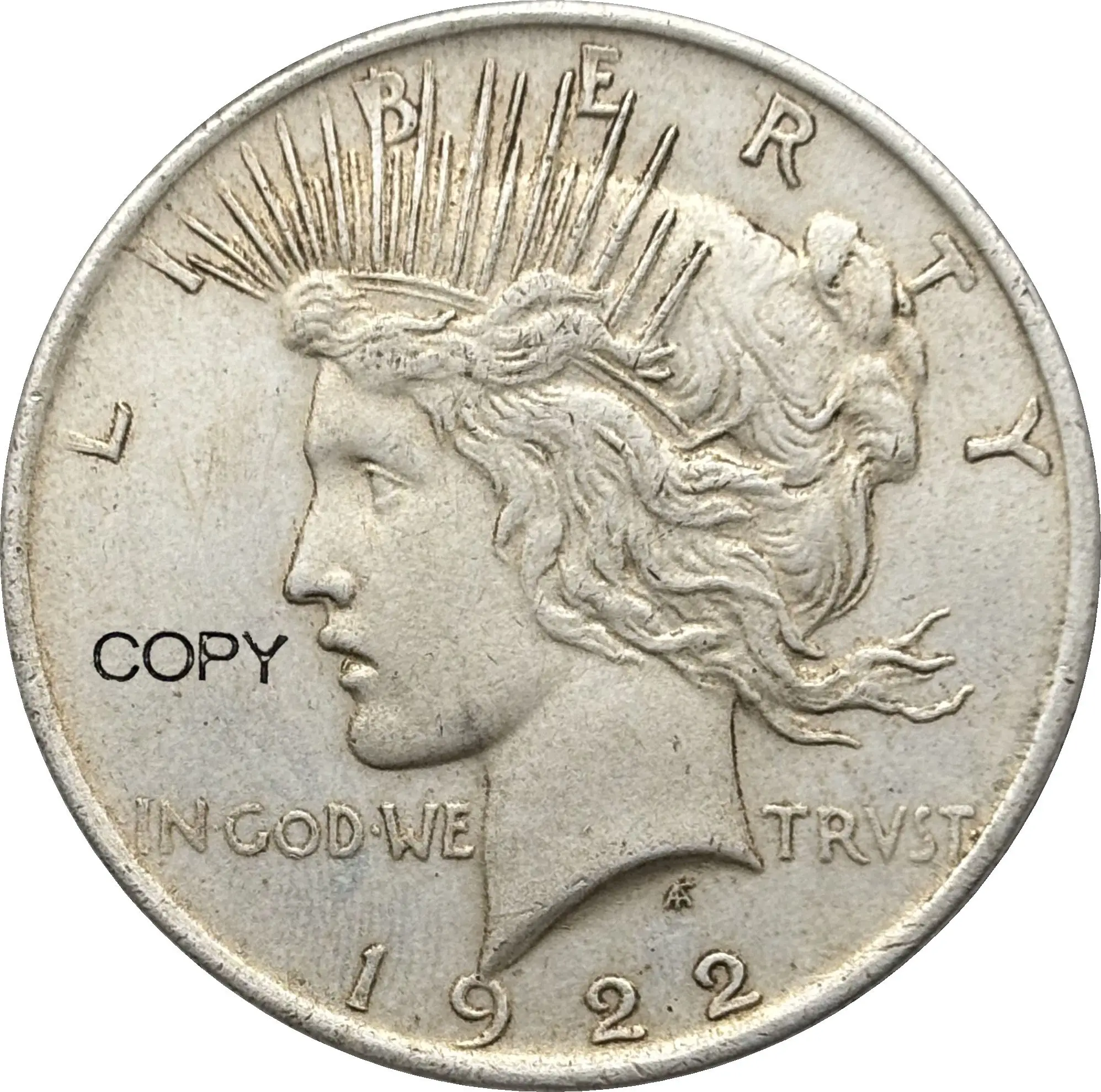 US 1922 1 One Peace Dollar Two Face Same Silver Plated America Copy Commemorative Coin Ww2 Liberty Moneda Collectible Coins