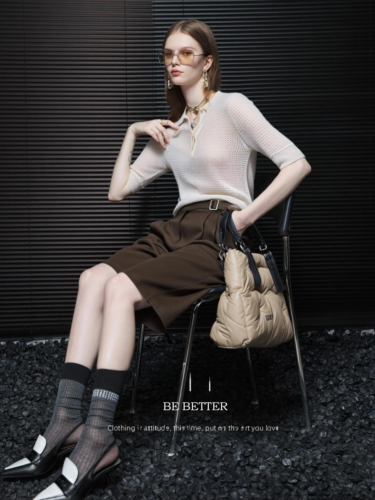 

Huaappuw Commuter Style Casual Pants 2026 Summer New Five-Quarter Short Wide Leg Pants Slimming Effect Daily Wear