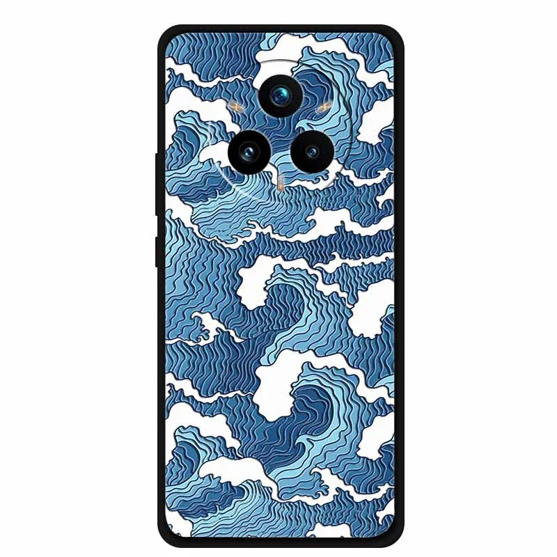 3D Emboss Phone Case For Realme 14 Pro Plus Coque Funda Black Silicone Soft Back Cover Case For Realme 14 Pro Plus Case Shell