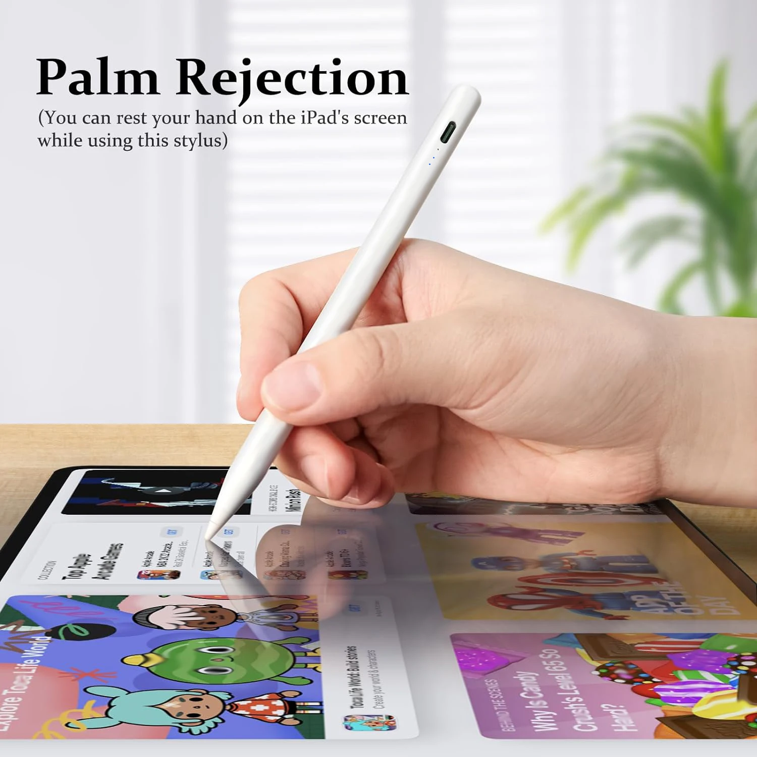 Stylus Pen for iPad Pencil with Palm Rejection Tilt Sensitivity for Apple iPad Air 3/4/5, iPad Mini 5/6, iPad 6-10, iPad Pro