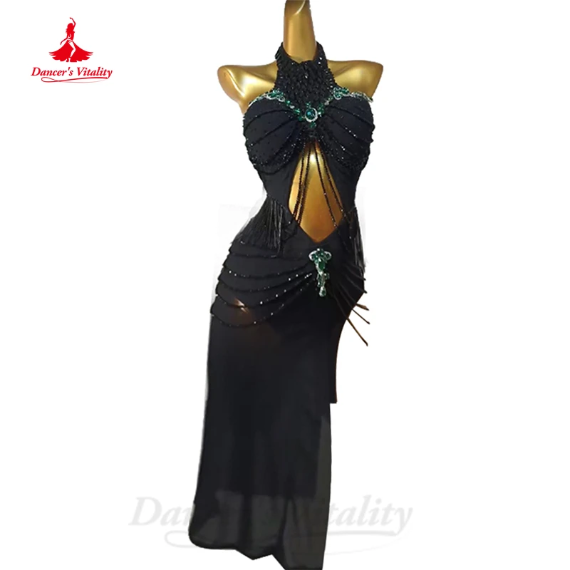 Latin Dance Professional Dress Customsized Adult Children Tango Rumba Chacha Competition Costume Skirt Latin Stage Wear Outfit