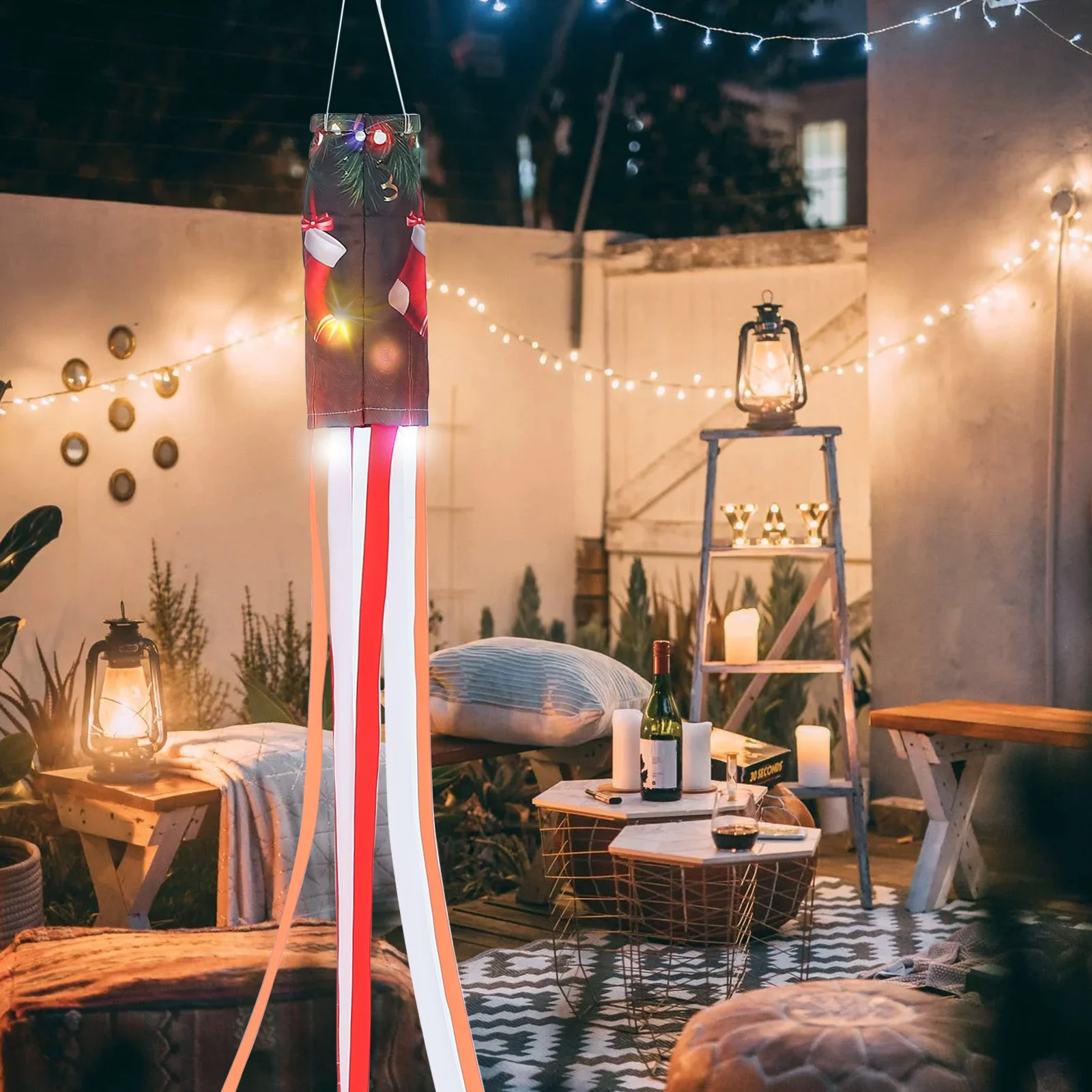 

Versatile Christmas LED Windsock Flag Premium Quality Material Fade Resistant Smooth Lightweight Adorable Home Decoration