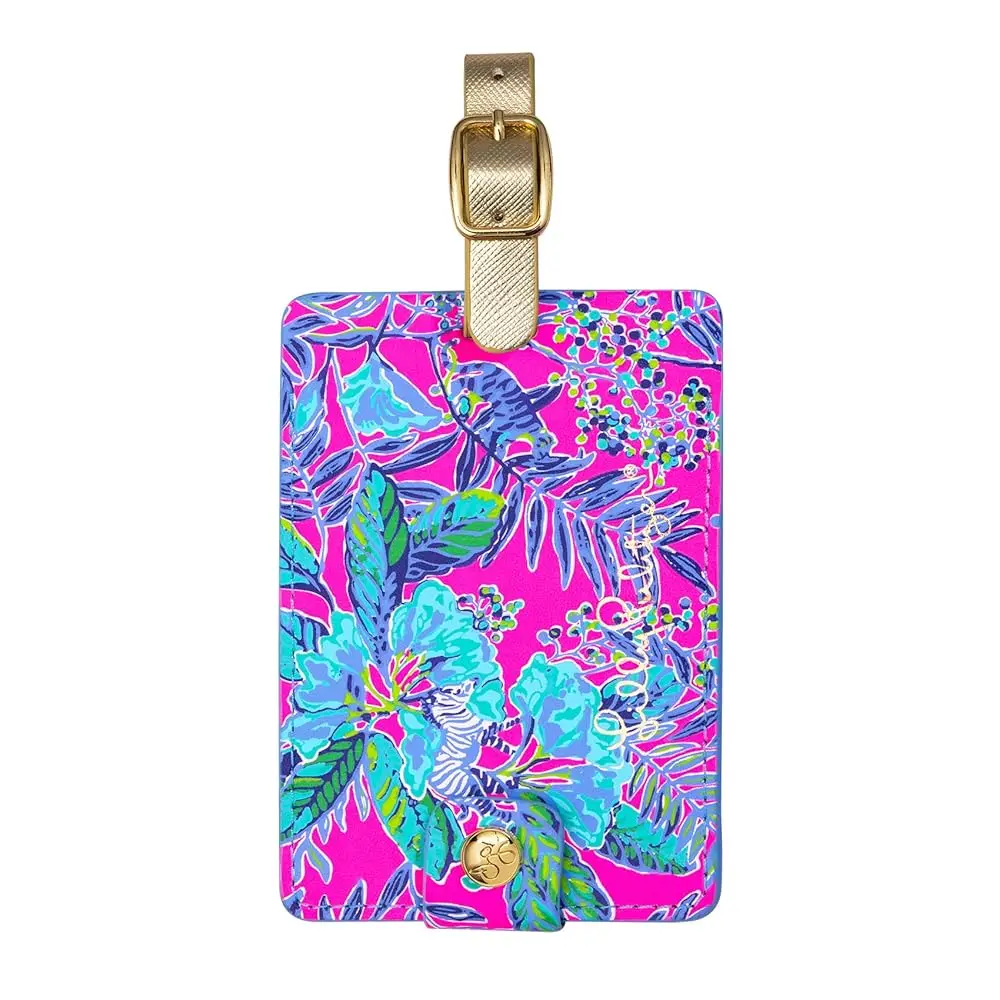 

Бирка для багажа Lilly Pulitzer из искусственной кожи с надежным ремешком, красочный идентификатор для чемодана в путешествиях