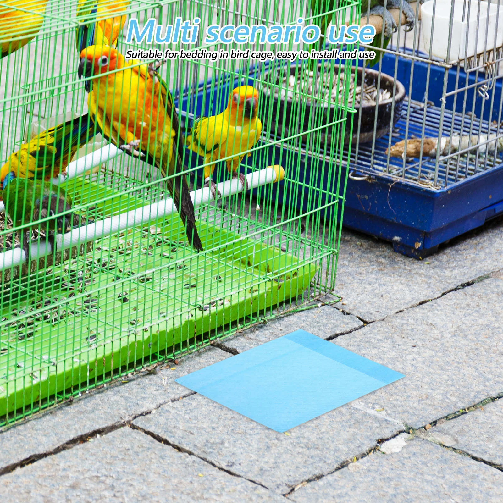 

10Pcs Bird Cage Pad Paper Thick Water-Absorbing Disposable Parrot Cage Chassis Pad Leak-Proof Bottom for Easy Clean
