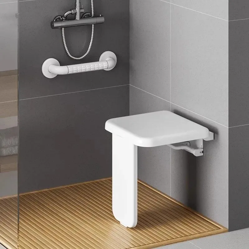 Bathroom folding stool, bathroom wall-mounted elderly anti-skid safety bath stool, corridor entrance, shoe change stool
