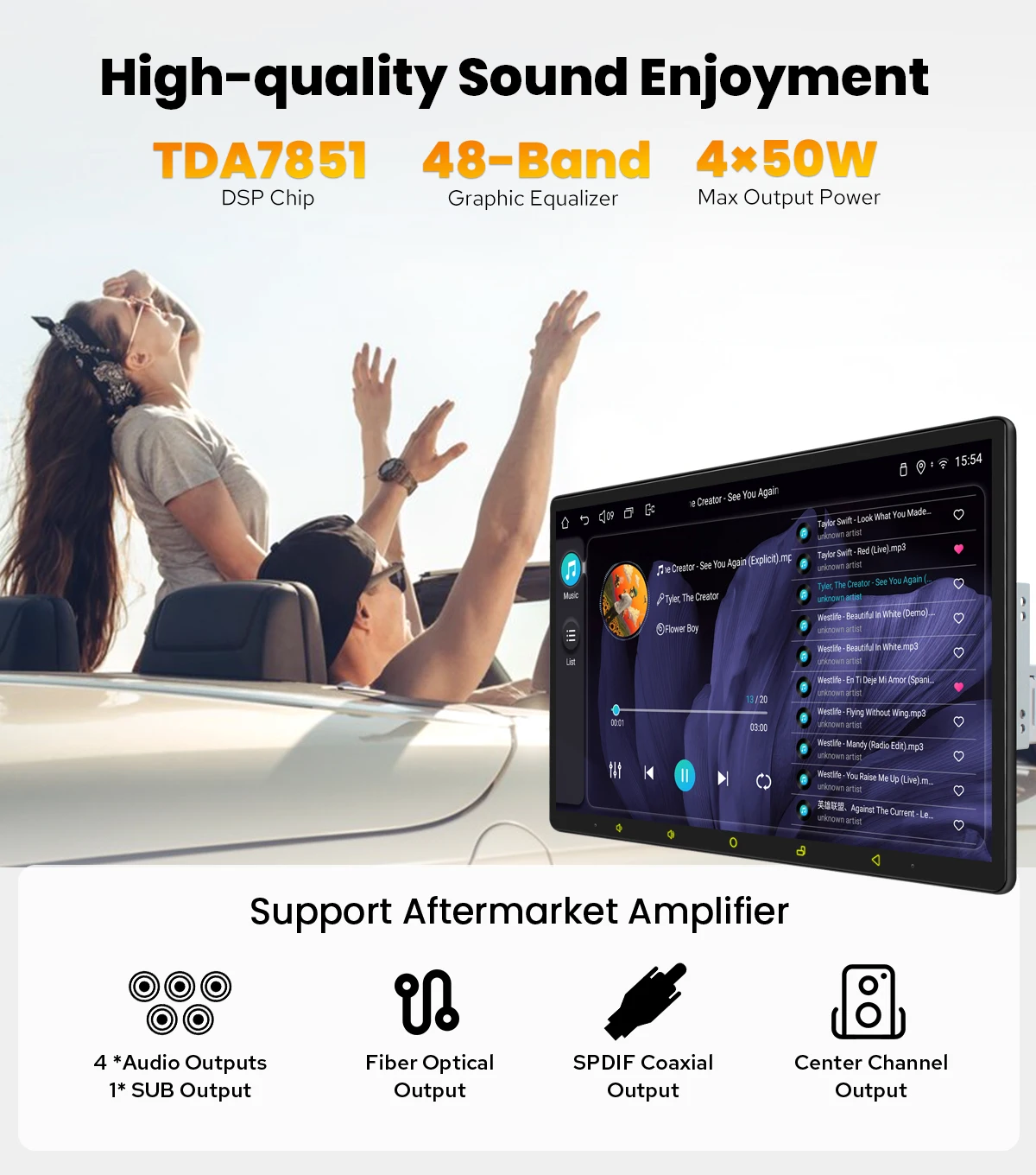 JOYING 11.6"13.3"15.1" Android 13 Car Radio Stereo Universal 2Din Head Unit Multimedia Player Support Apple Carplay Android Auto