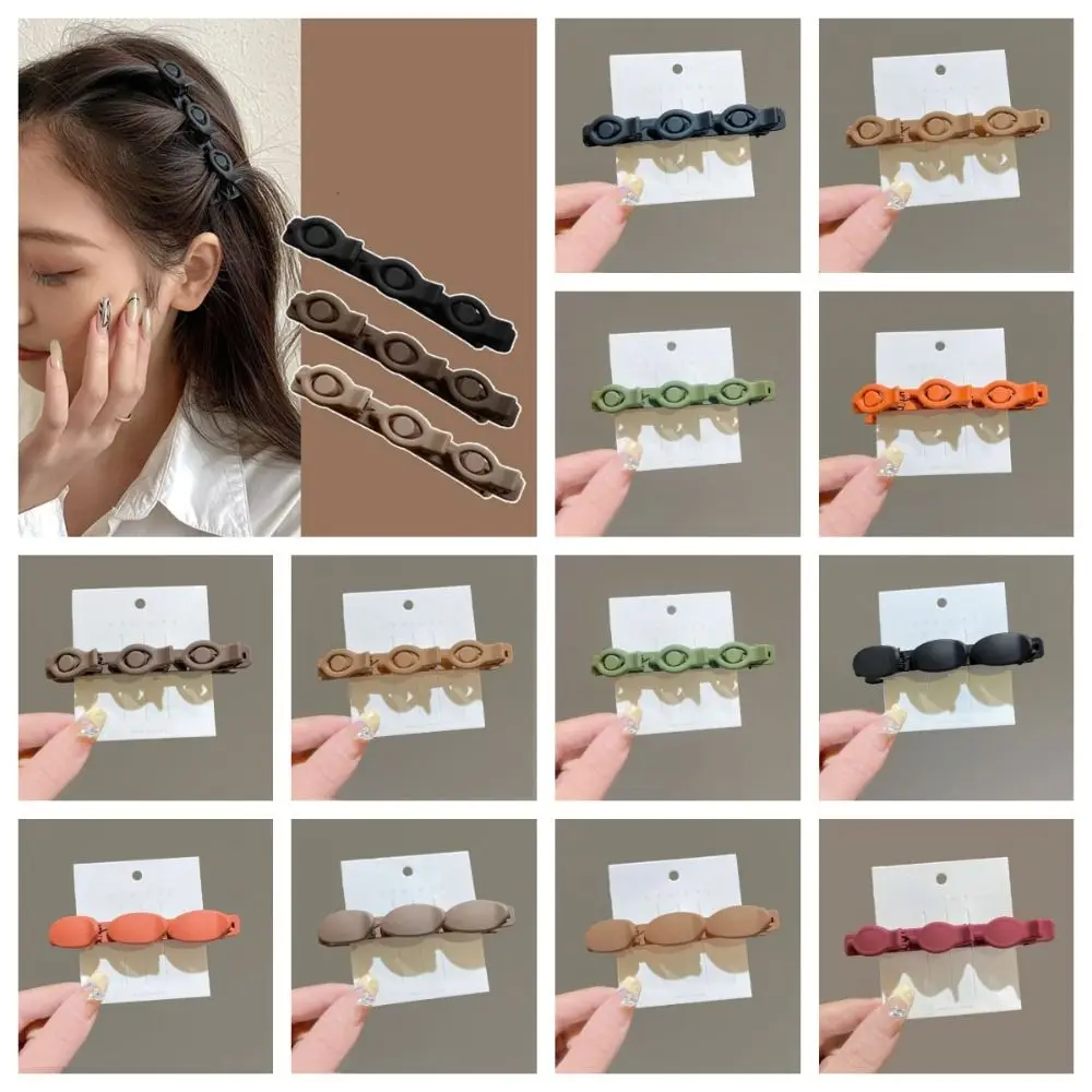 Side Barrettes Braided Hair Clip Simple Korean Style Plastic Duckbill Clip Headwear Hairpin Bangs Clip Daily