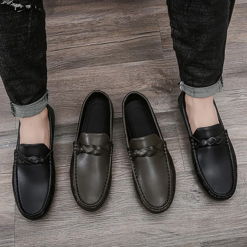 PU leather casual shoes british style loafer shoes man driving shoes slip-on zapatos para hombre herren schuhe