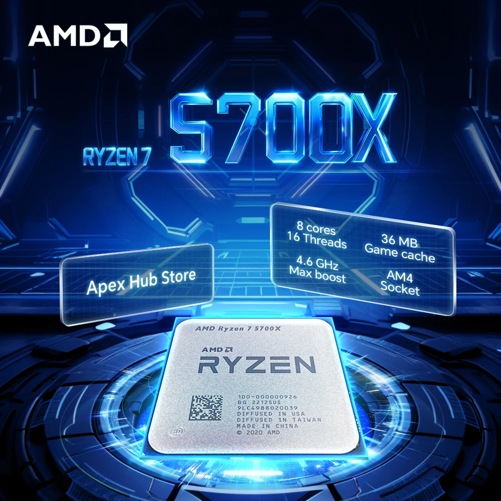 

НОВЫЙ 8-ядерный 16-поточный AM4 AMD Ryzen 7 5700X, 65 Вт, 7 нм, L3 = 32 м, подходит для игрового процессора B550, 3,4 ГГц, R7 5700X, DDR4, без вентилятора
