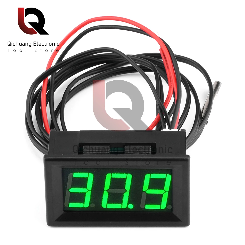 DC 12V 0.56 "LED Thermom￨tre Num￩rique De Voiture Int￩rieur Ext￩rieur Incubateur Acquarium Capteur Temp￩rature Compteur Station M￩t￩o Moniteur