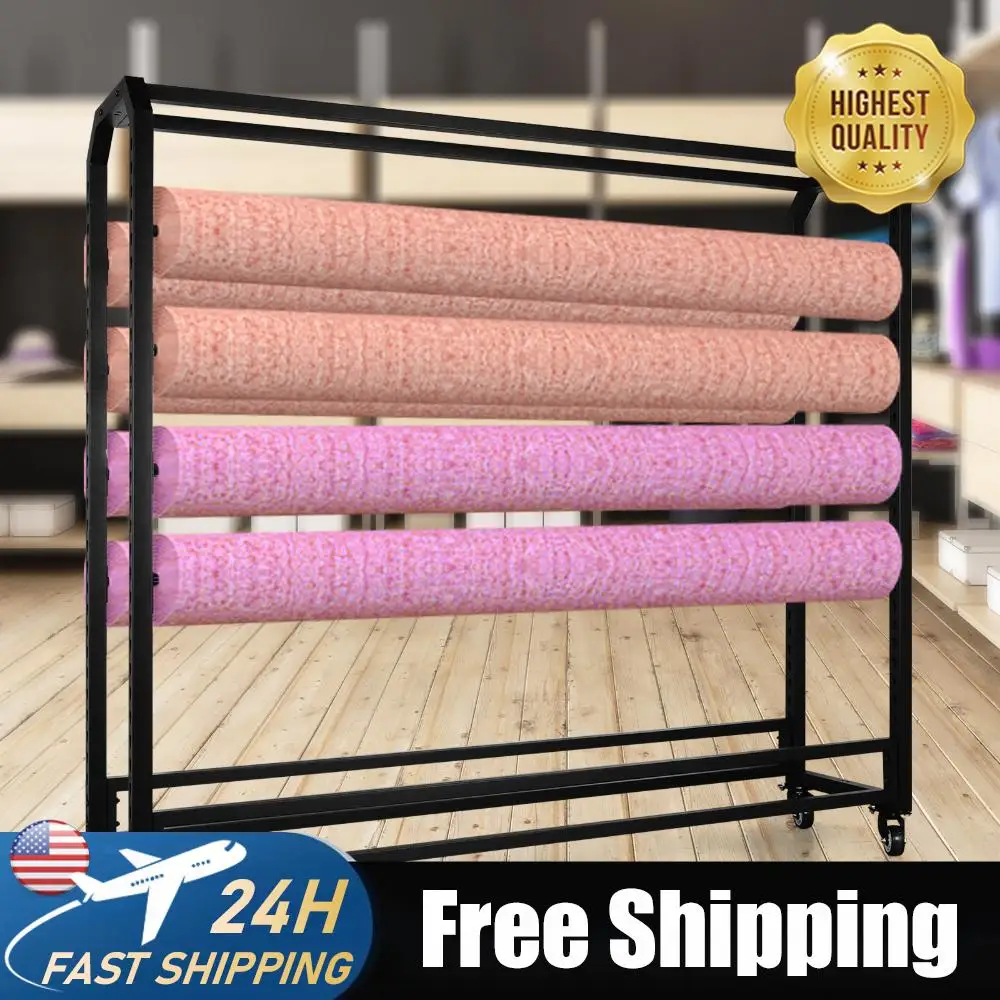 

Передвижной органайзер-держатель на колесиках, тканевая демонстрационная полка, износостойкий регулируемый кронштейн для подвешивания рулонов винила/кожи