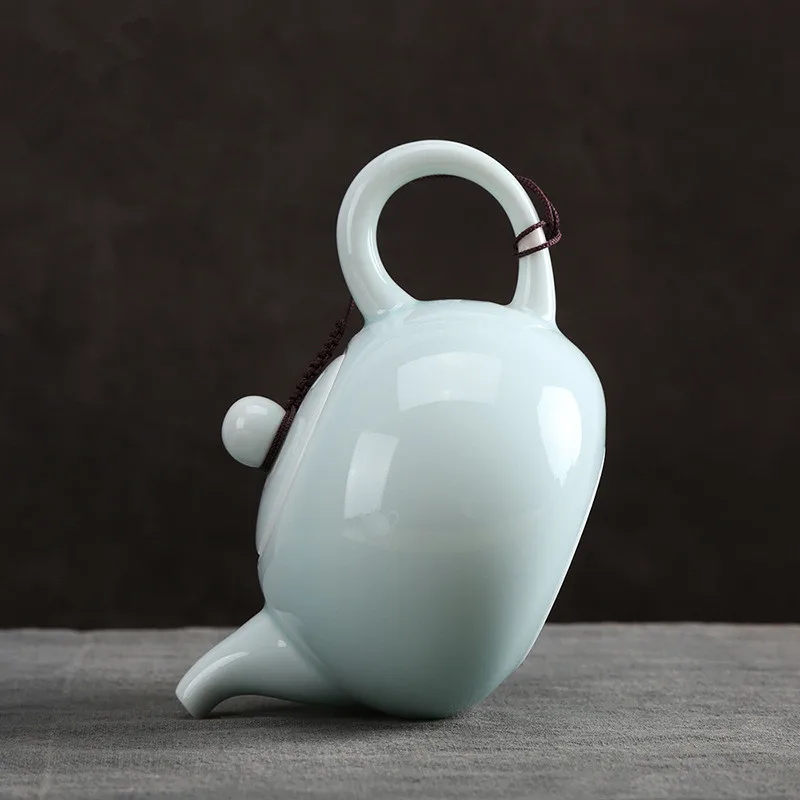 180ML/230ML/250ML Bright Glaze Suet Jade Ceramic Teapot Chinese Kungfu Tea Cup White Porcelain Tea Pot Filter Kettle Tea Maker