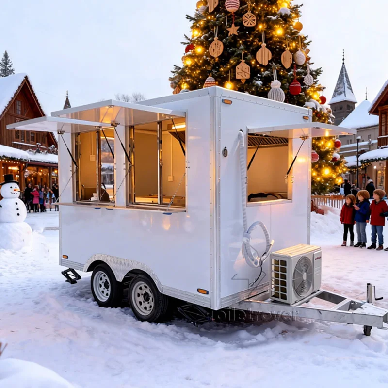 

Street Custom Food Concession Trailer Coffee Bubble Tea Sweet Snack Juice Beverage Food Truck Drinks for Sale