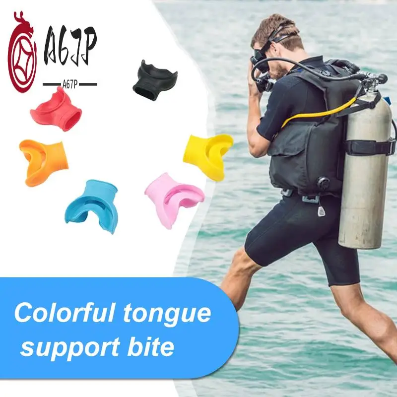 

A67P-Scuba Diving Second Stage Silicone Mouthpieces Snorkel Regulator Colorful Underwater Breathing Supplies Parts Orange