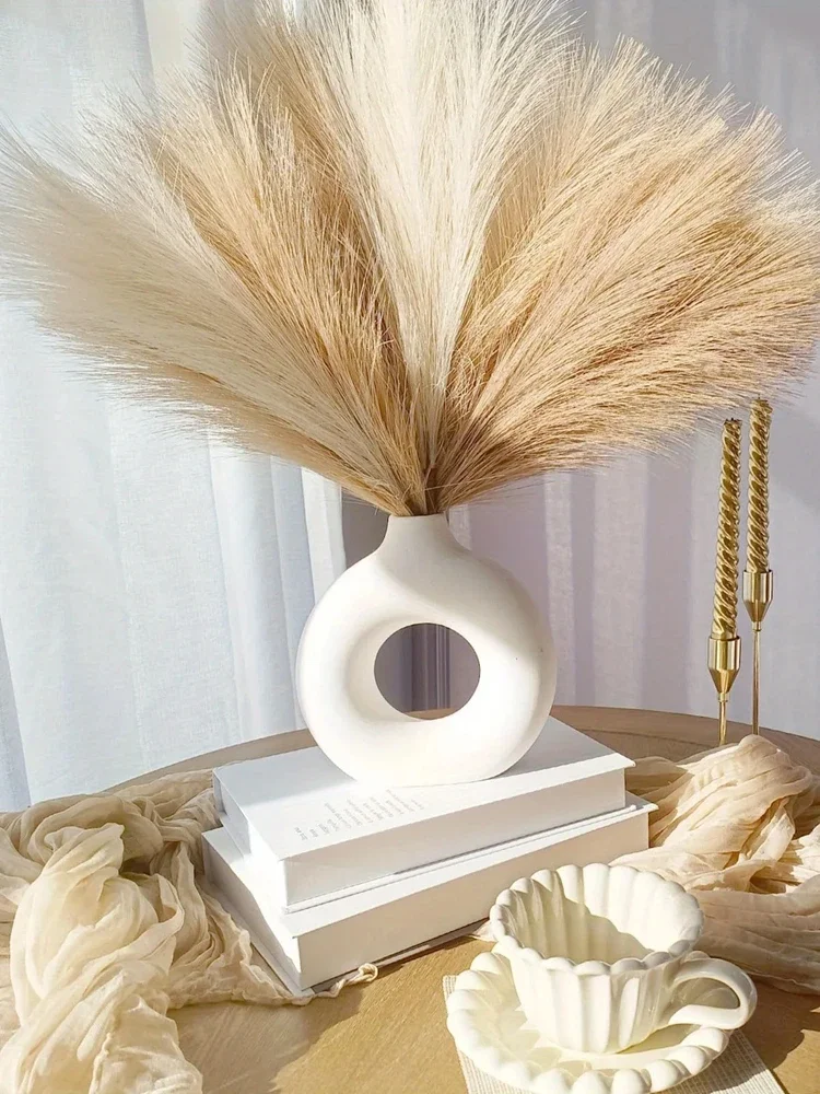 10 Stück künstliches Pampasgras, Dekorationsblumen, künstliche Pflanze, Schilf für DIY-Blumenarrangements, Tischdekoration, Hochzeit, Weihnachtsdekoration – Detail 7
