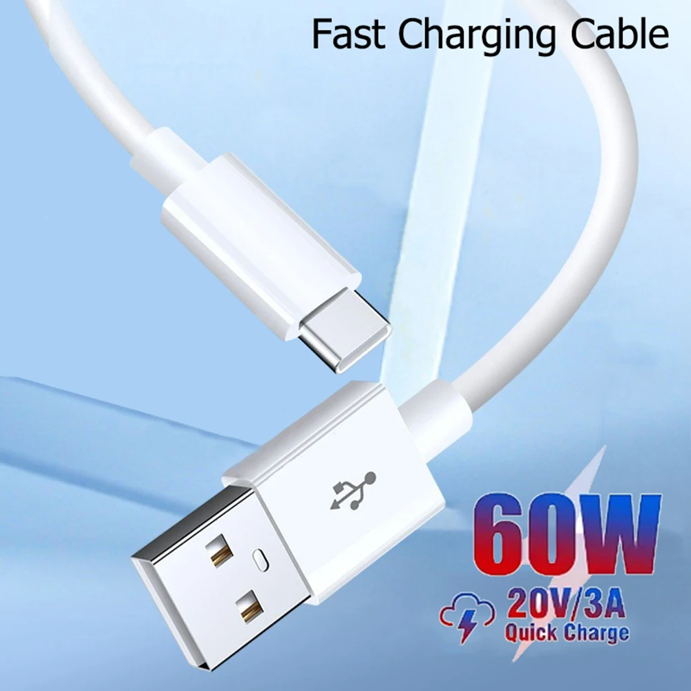 USB Type C Mobile Phone Cables 3A Fast Charging Cord USB Adapter Cable For Samsung Huawei Xiaomi USB C  Data Cable Cord 1m 2m 3m