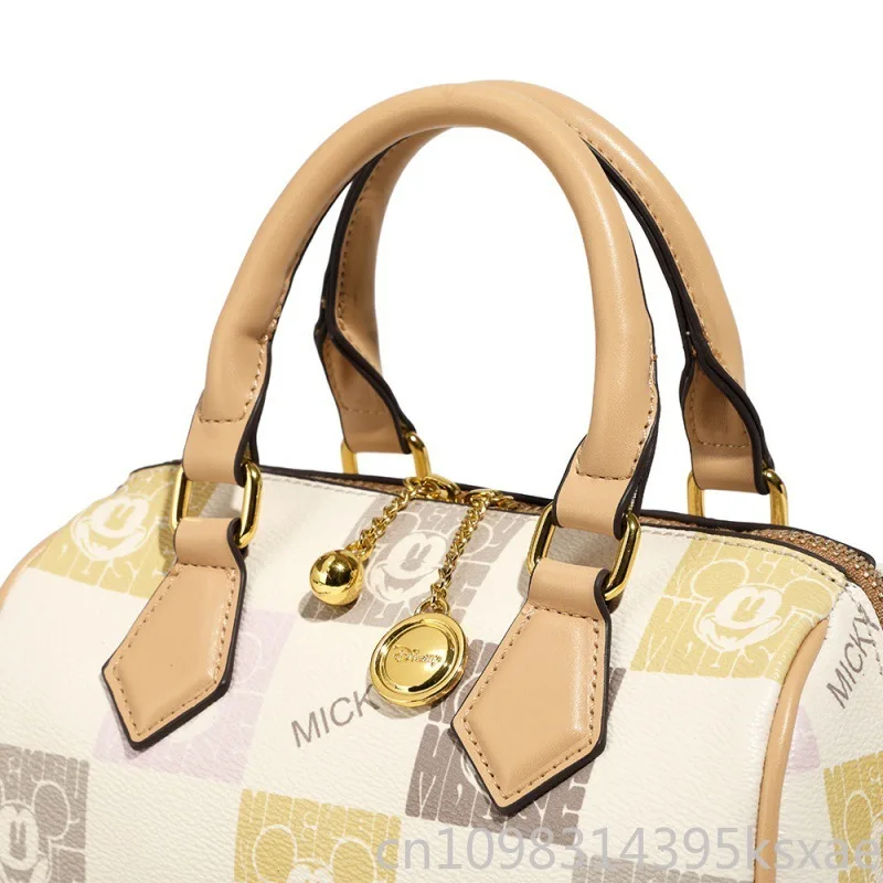 Disney Mickey Mouse Pattern Colorblock Shoulder Bag Casual Commuter Tote for Women