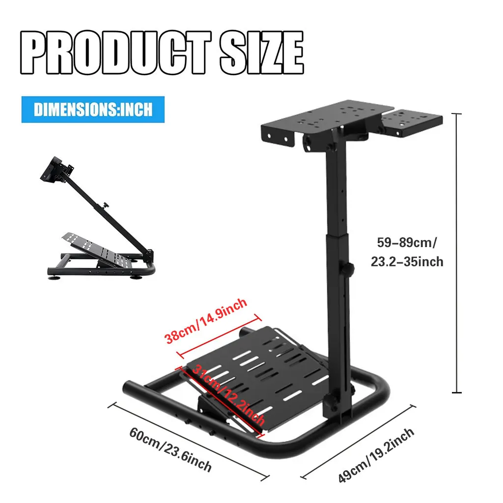 Sim Racing Steering Wheel Stand - Adjustable 23-35