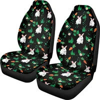 Carrot Easter Bunny Printed Front Car Seat Cover Set of 2 Universal Breathable Bucket Cushion Protector for SUV Truck Sedan Van