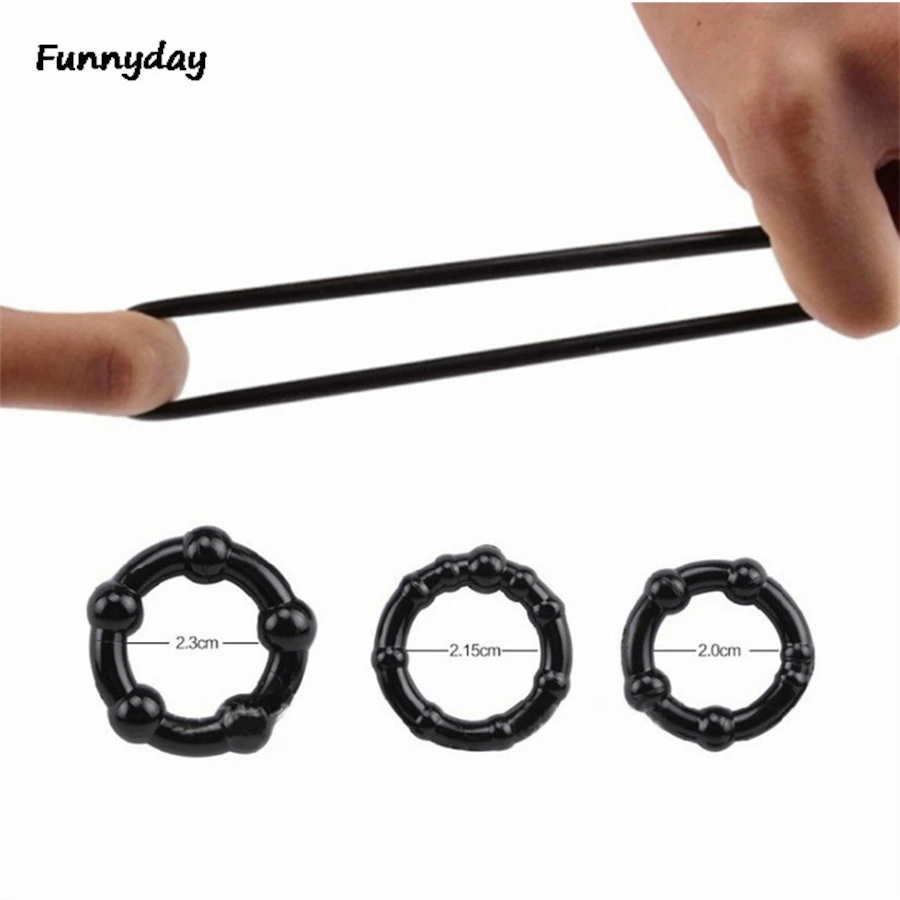 3PCS/Set Durable Cock Rings Bead Reusable Bound Delay Ejaculation Erection Cockring Time Delay Penis Ring Adult Sex Toys For Men