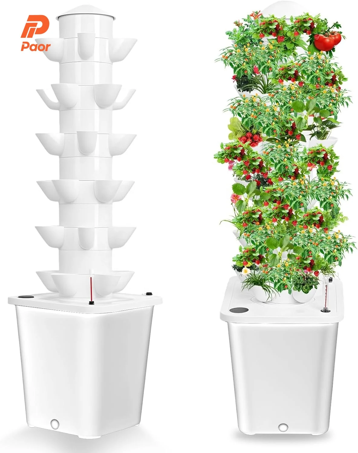 Hydroponics Growing System 30-Plant Indoor & Outdoor Vertical Hydroponic Tower With Pump System Plants Germination Kit