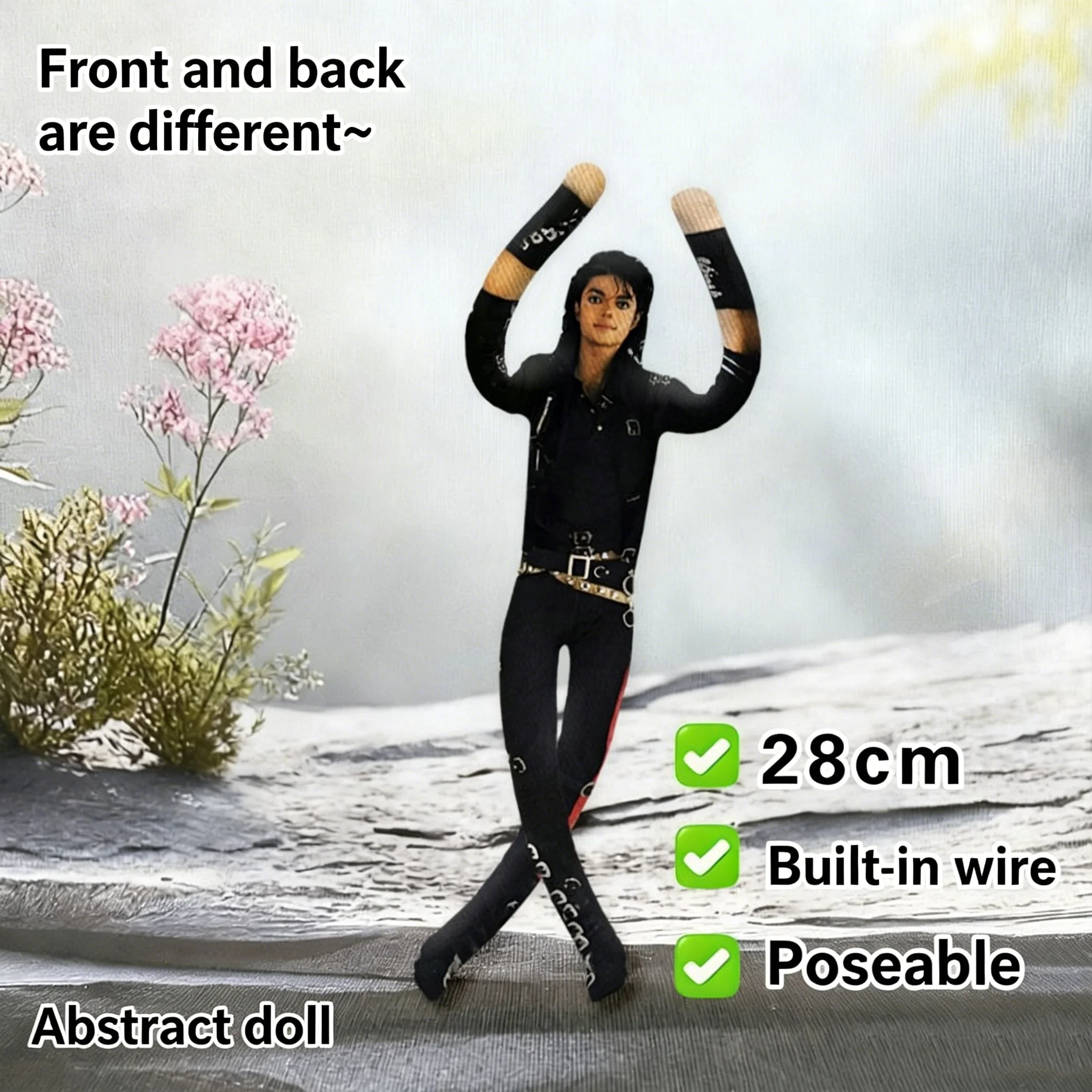 Anime Michael Jackson Cosplay Prop Doll Plush Stuffed Figure Dolls Room Decoration Abstract Joint Mobility Props Gift view 2